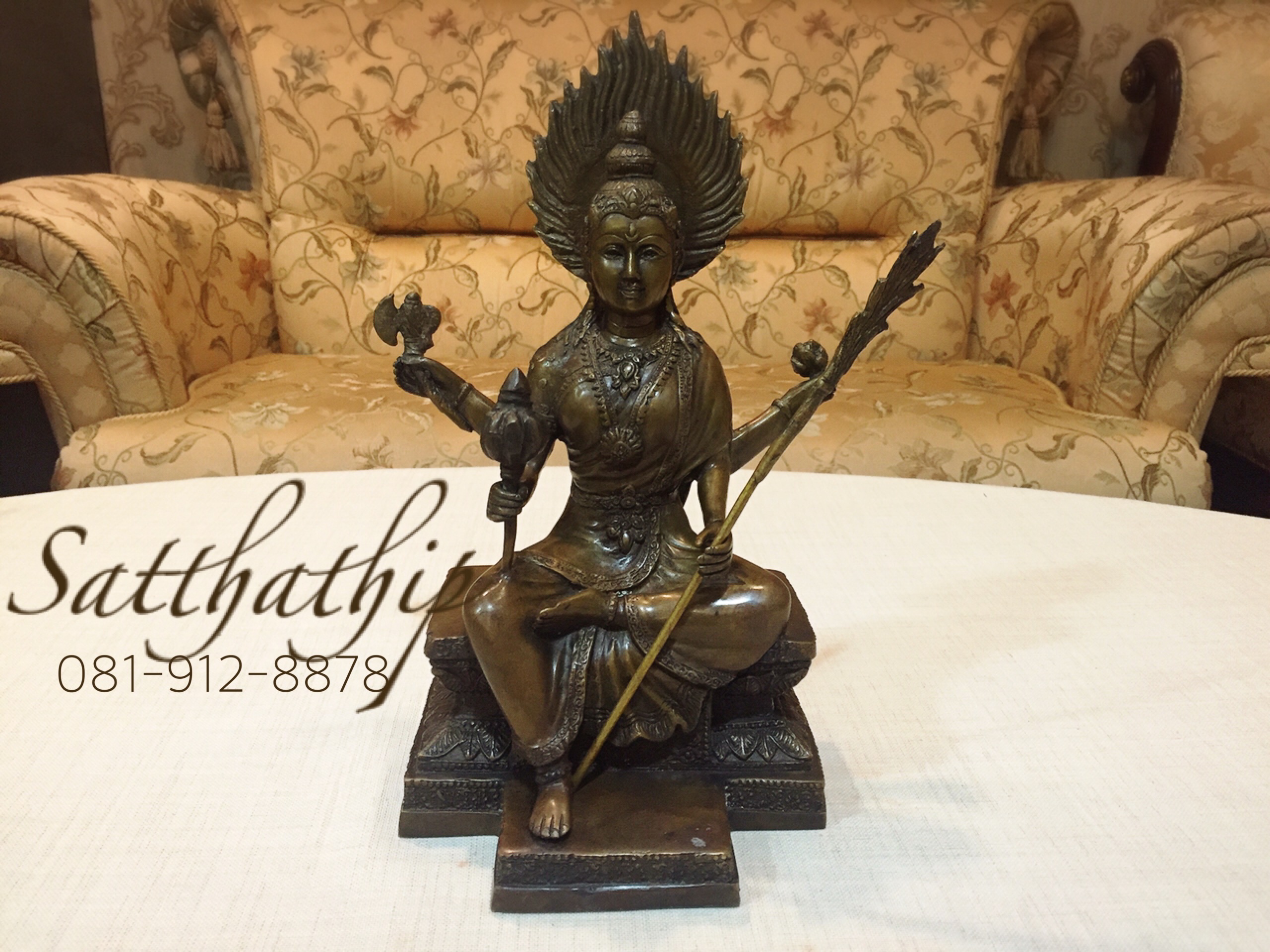 พระอุมาเทวี (ทองเหลืองลงดำ) - พระแม่อุมาเทวี - พระศรีมหาอุมา - Meenakshi-deity (Uma)