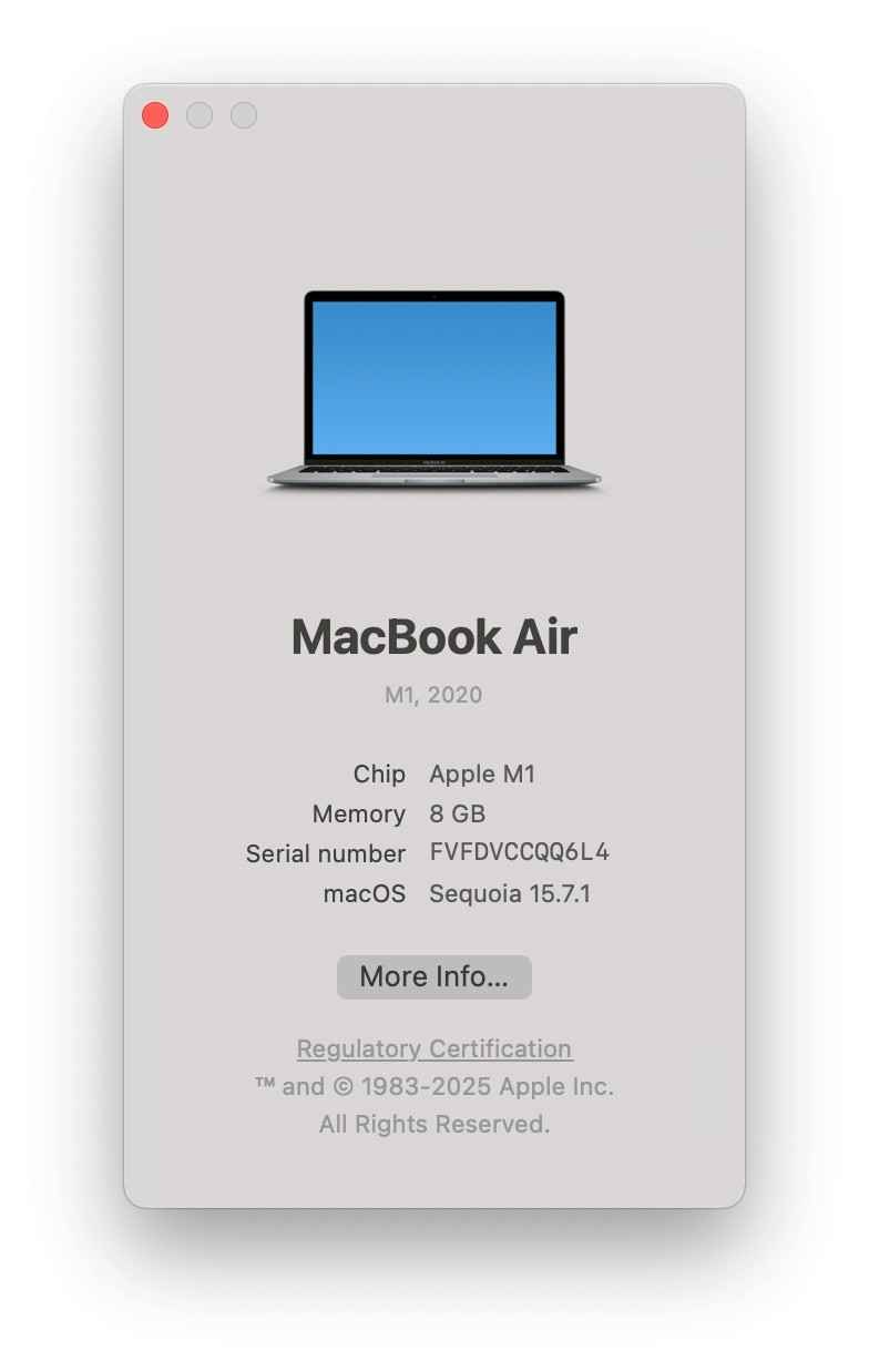 MacBook Air 13" (M1 ปี 2020) 8/256GB Space Gray