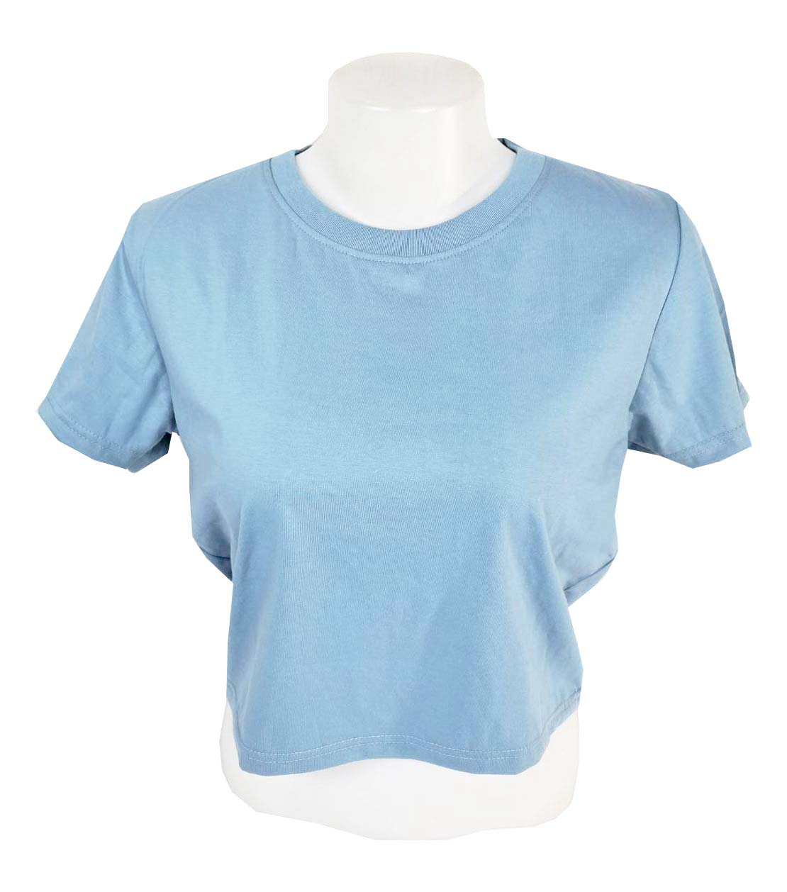 เสื้อยืดทรงครอป สีน้ำเงิน อเมริกันยีนส์