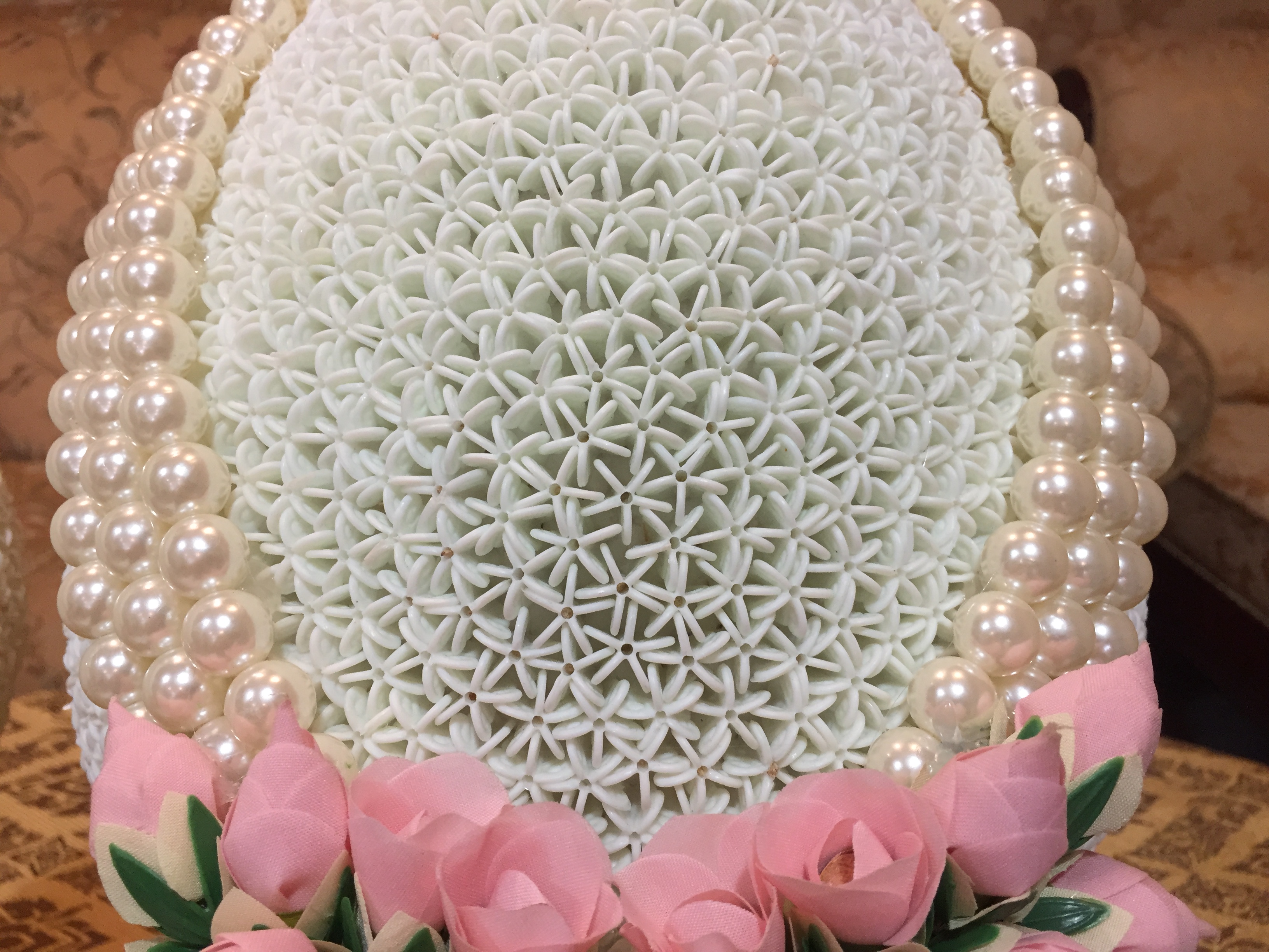 พานพุ่ม - พานพุ่มสักการะ - พานพุ่มดอกรัก - พานพุ่มดอกรักประดิษฐ์ (พลาสติก) - พานพุ่มสีขาว - Panpum