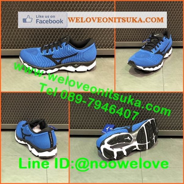 Mizuno WaveKnit S1 สีน้ำเงินคาดดำ รุ่นใหม่ ยอดรองเท้าวิ่ง หรูหราด้วยผ้าลายถัก สีสวย พื้นหนานุ่ม ใส่สบายเท้า น่าใช้ J1GC182510