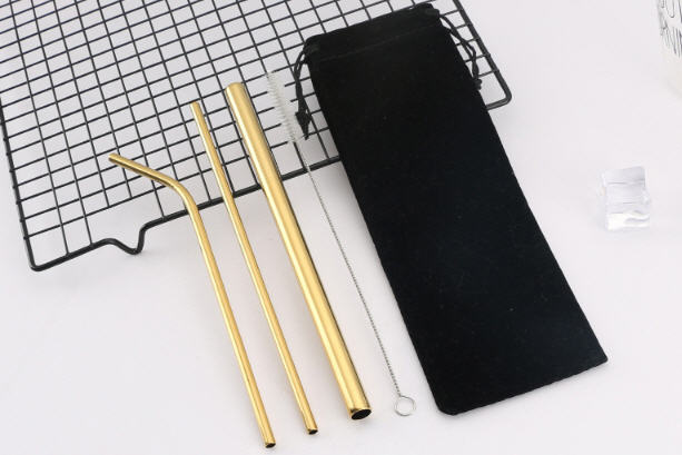 ชุดหลอด+แปรง+ถุงผ้า,ชุดหลอดสแตนเลส