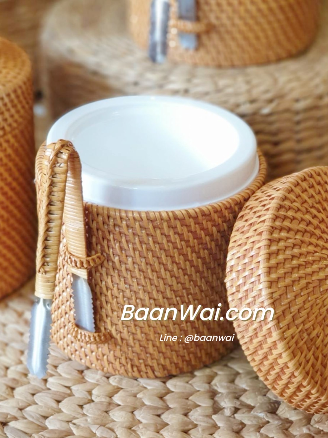 ICE BUCKET ถ้งน้ำแข็งหวาย ถึงเก็บน้ำแข็งหวาย ขนาด 20 x 20 cm