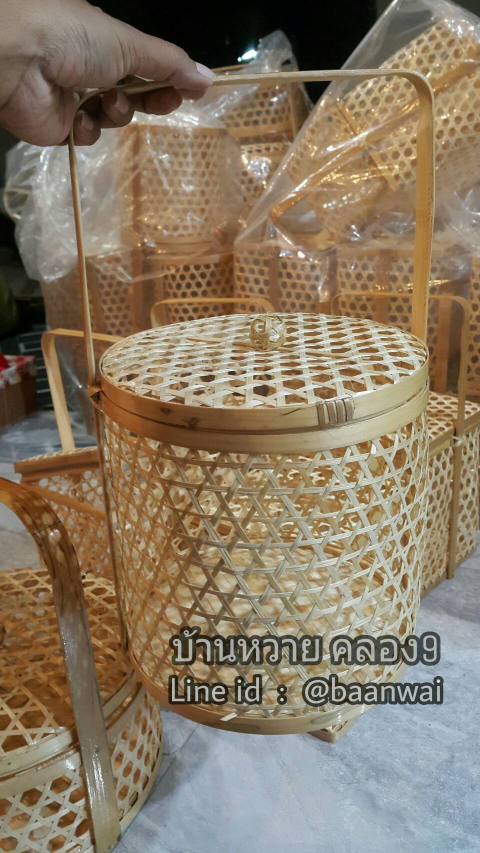 ปิ่นโตไม้ไผ่ ปิ่นโตชะลอม ทรงเหลี่ยม / ทรงกลม