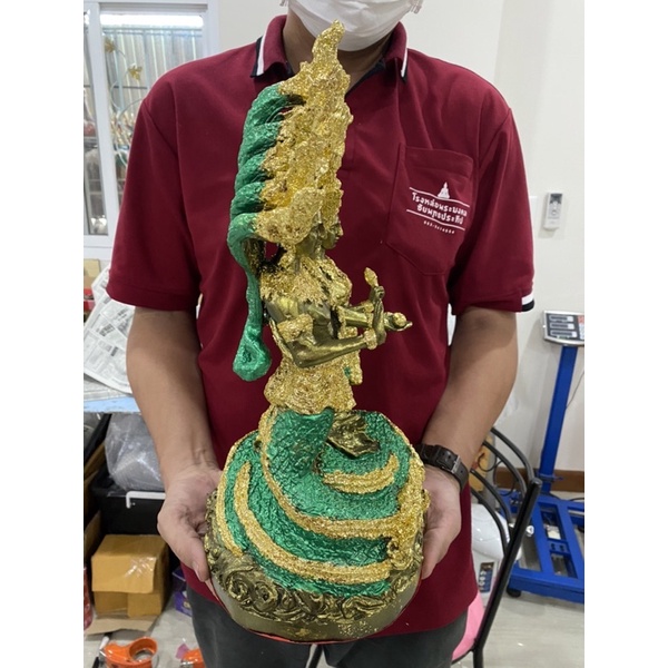 ปู่ศรีสุทโธย่าศรีประทุมมา ปู่ย่าเเห่งคำชะโนด สูง16นิ้ว ประดับทองเค