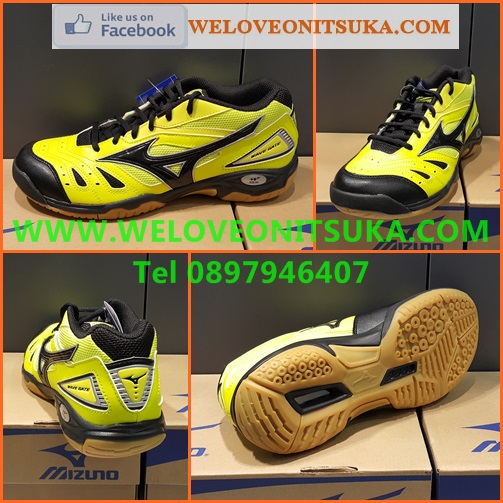 Mizuno Wave Gate 3 สีเหลืองสะท้อนแสง รองเท้ากีฬา Indoor รุ่นยอดนิยม กึ่งหุ้มข้อ สีสวย โดดเด่น ชัดเจน หนานุ่ม ลวดลายสวยงาม 71GA154045