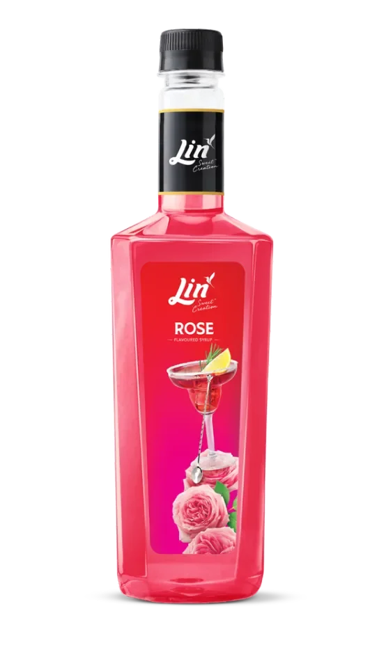 น้ำเชื่อมกลิ่นกุหลาบ ตรา ลิน Lin Rose Flavored Syrup 750 ml. (05-6199)