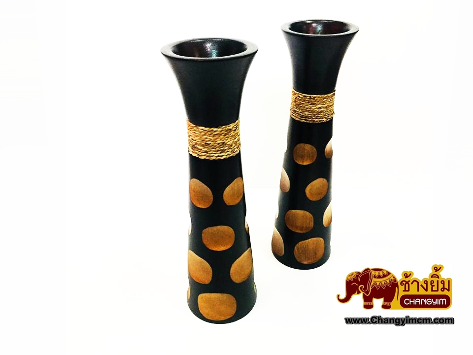 แจกันไม้มะม่วง 14 นิ้ว ( ขูดข้างกลม )