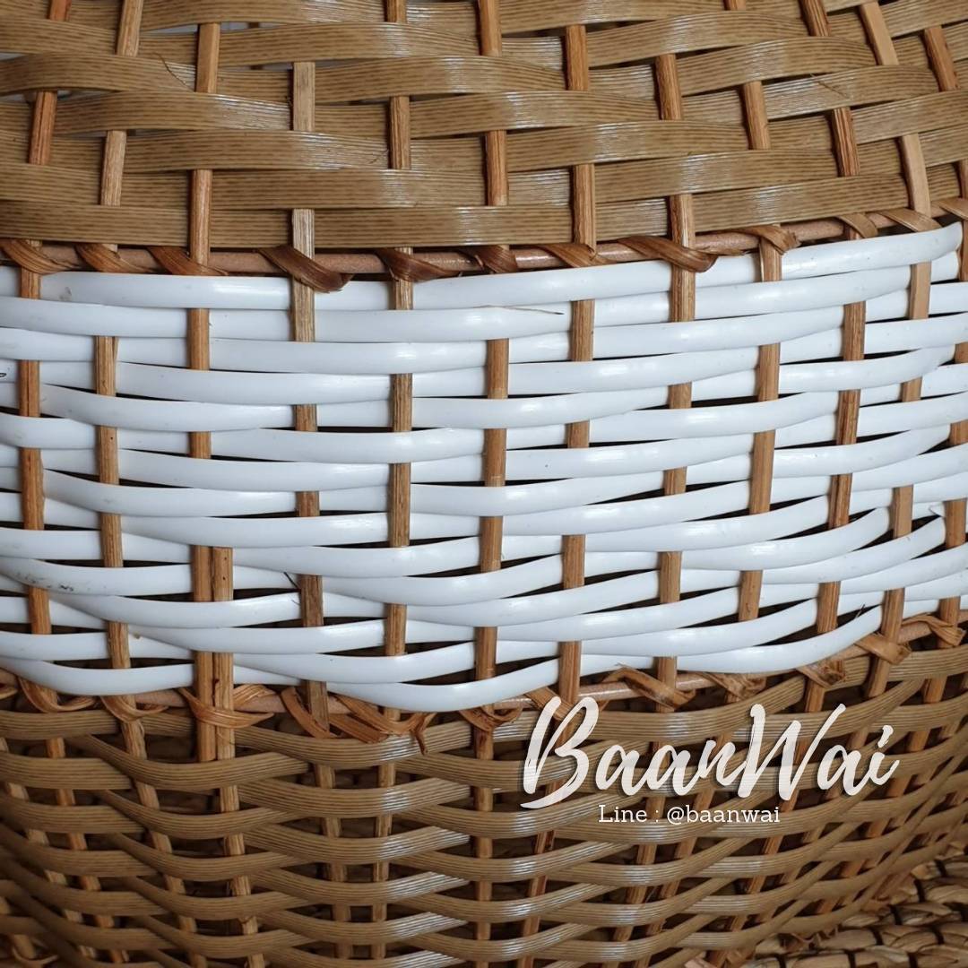 โคมไฟหวายเทียม ทรงน้ำเต้า ขนาด 45*45 cm