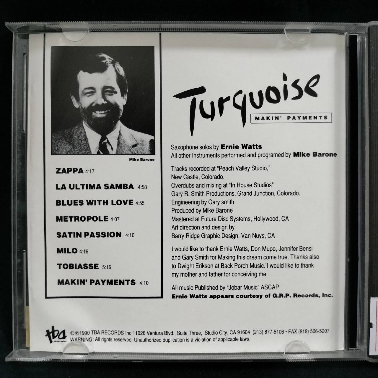 Turquoise – Makin' Payments / USA / ทะลุขอบ(ไม่โดนเนื้อแผ่น) / มีรอยบ้าง