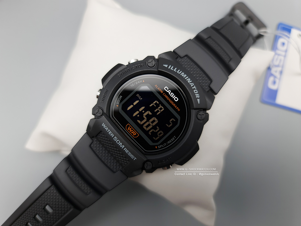 CASIO นาฬิกาข้อมือ นาฬิกากันน้ำ นาฬิกาของแท้ ประกันศูนย์ CMG 1 ปี รุ่น W-219H-8B