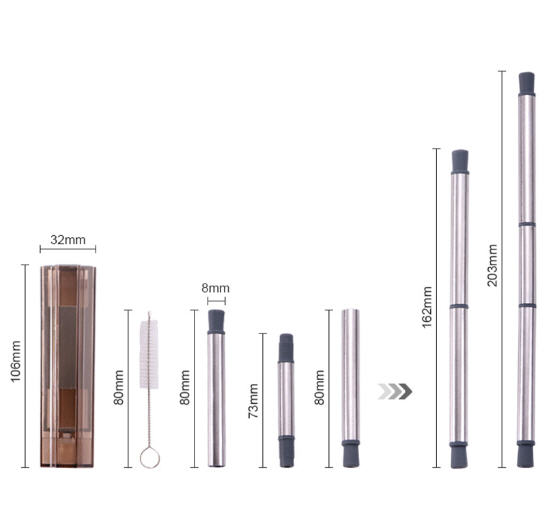 หลอดพับได้,หลอดพกพา,ชุดหลอดสแตนเลส
