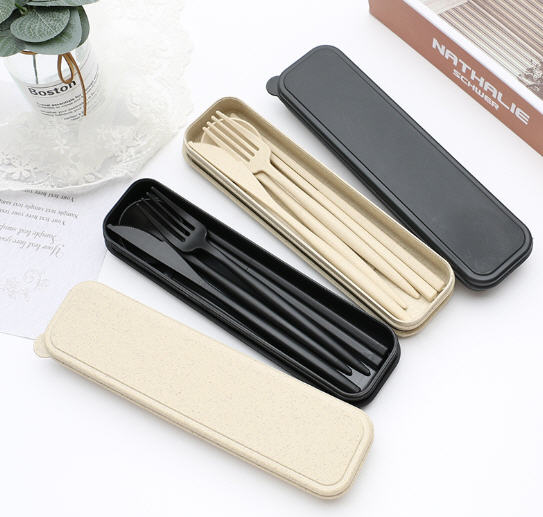 ชุดช้อนส้อมมีดตะเกียบพลาสติก,ชุดช้อนส้อมมีดตะเกียบพลาสติกฟางข้าวสาลี