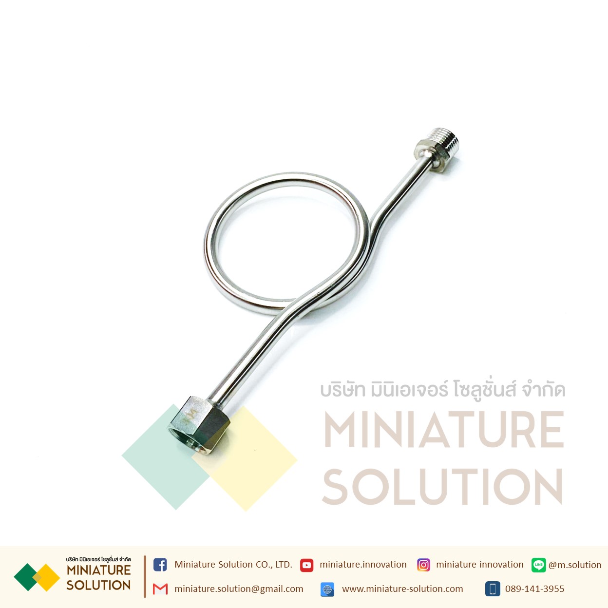 ข้อต่อแบบงอสแตนเลส ข้อต่อเฟล็กซ์สแตนเลส แบบงอ ข้อต่อท่อลม หัวแปลงท่อลม pressure gauge Transmitter intubation connector 6mm 8mm trachea connector M20X1.5 Stainless steel (Inner M20*1.5-outer 1/2 (most commonly used))