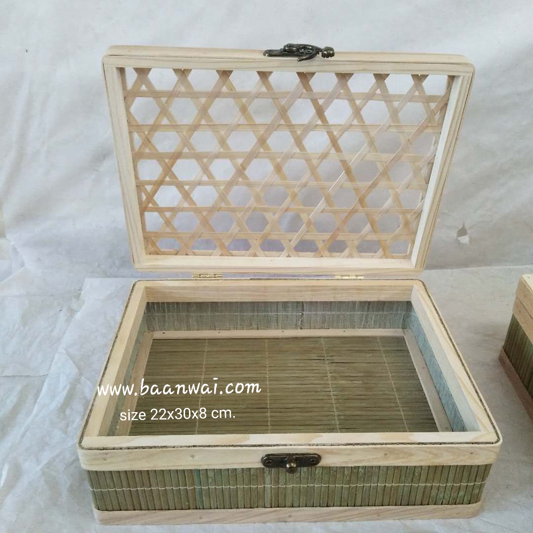 กล่องไผ่เงิน กล่องไม้ไผ่สาน