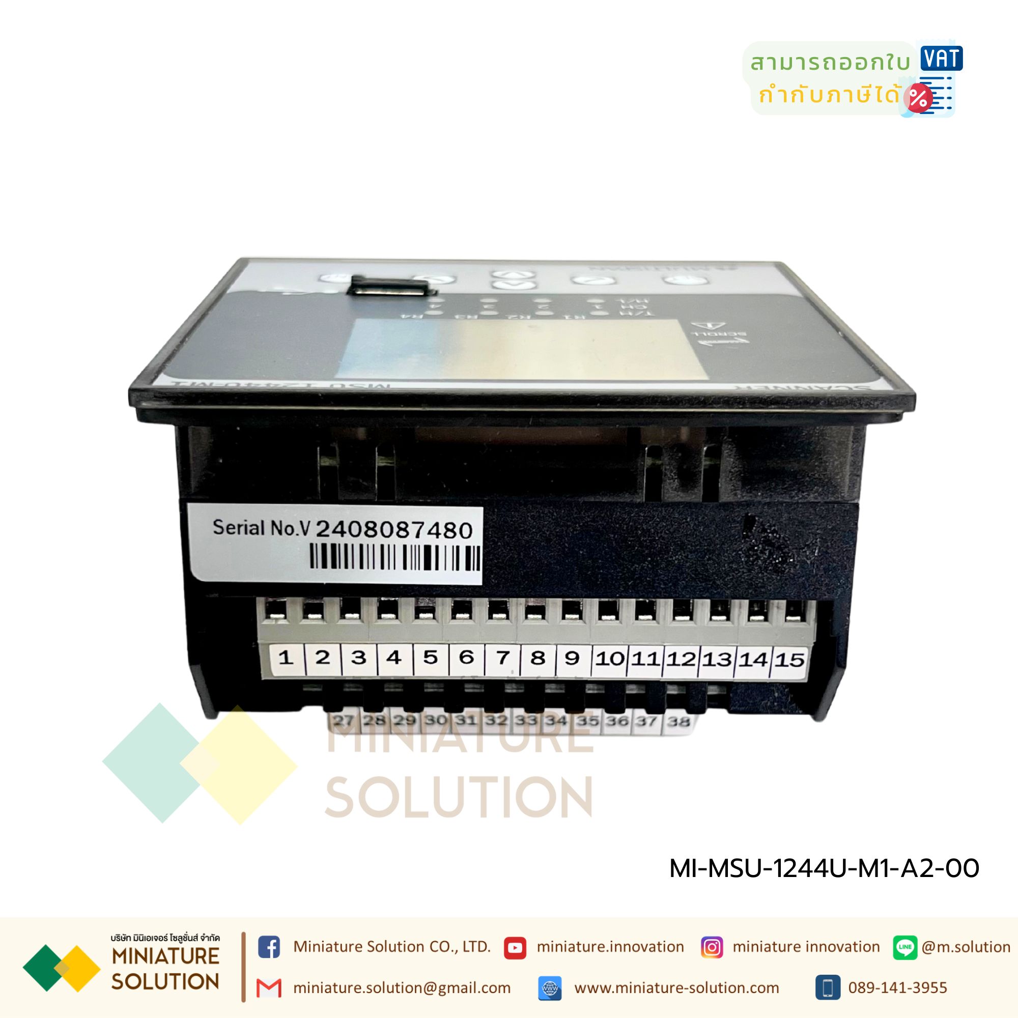 MSU-1244U-M1-A2-00 Scanner 4 Channel with RS-485 MODBUS Input J/K/Pt-100/4-20mA DC/0-10V DC/0-20mA DC Selectable (4 Channel) Output 4 Relay 220V AC USB Data logging Multispan