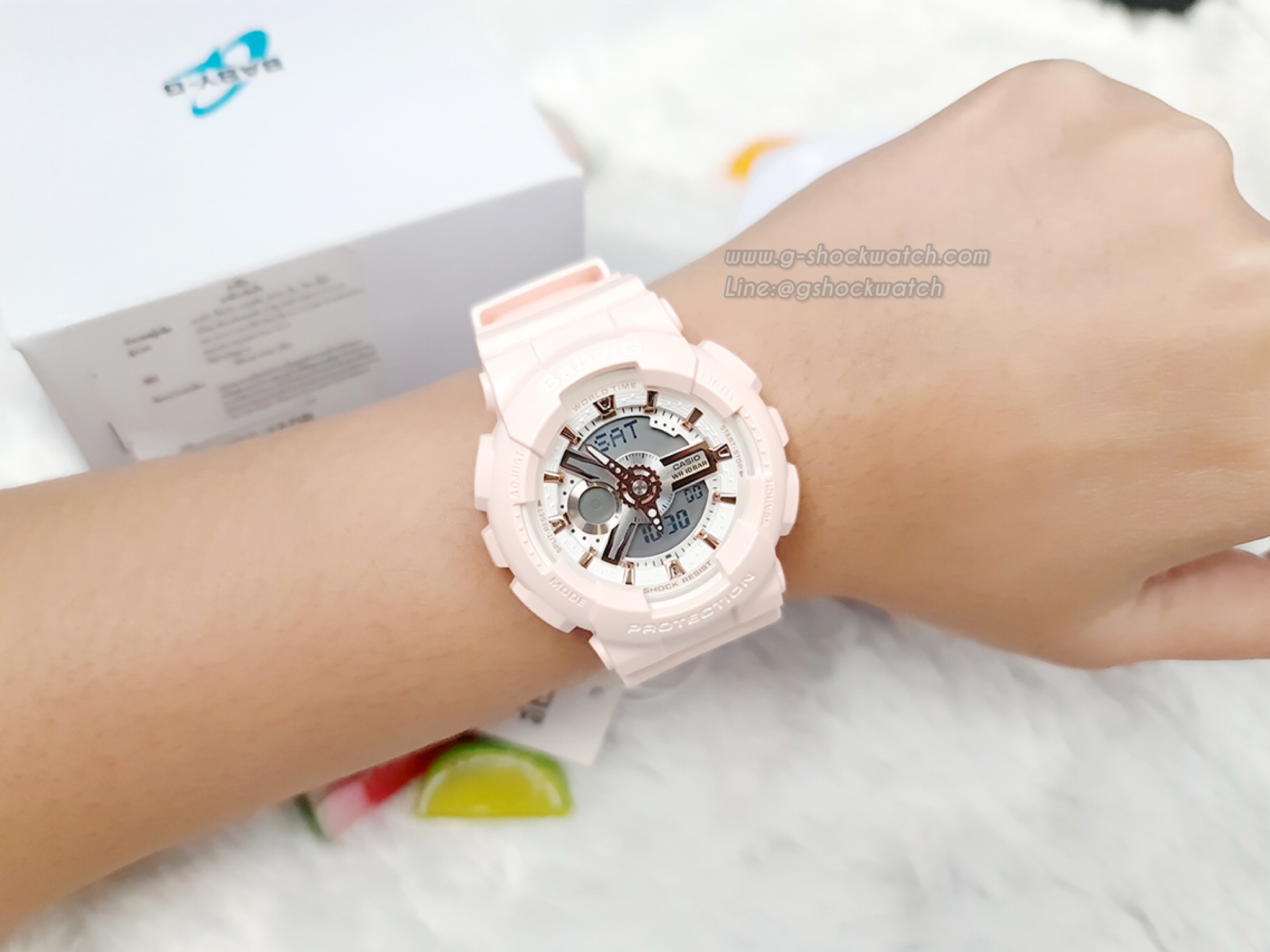 CASIO BABY-G นาฬิกาข้อมือ นาฬิกากันน้ำ นาฬิกาของแท้ ประกันศูนย์ CMG 1 ปี รุ่น BA-110RG-4A