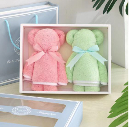 ผ้าขนหนู,ผ้าขนหนูรูปหมี,หมีผ้าขนหนู（2ชิ้น）