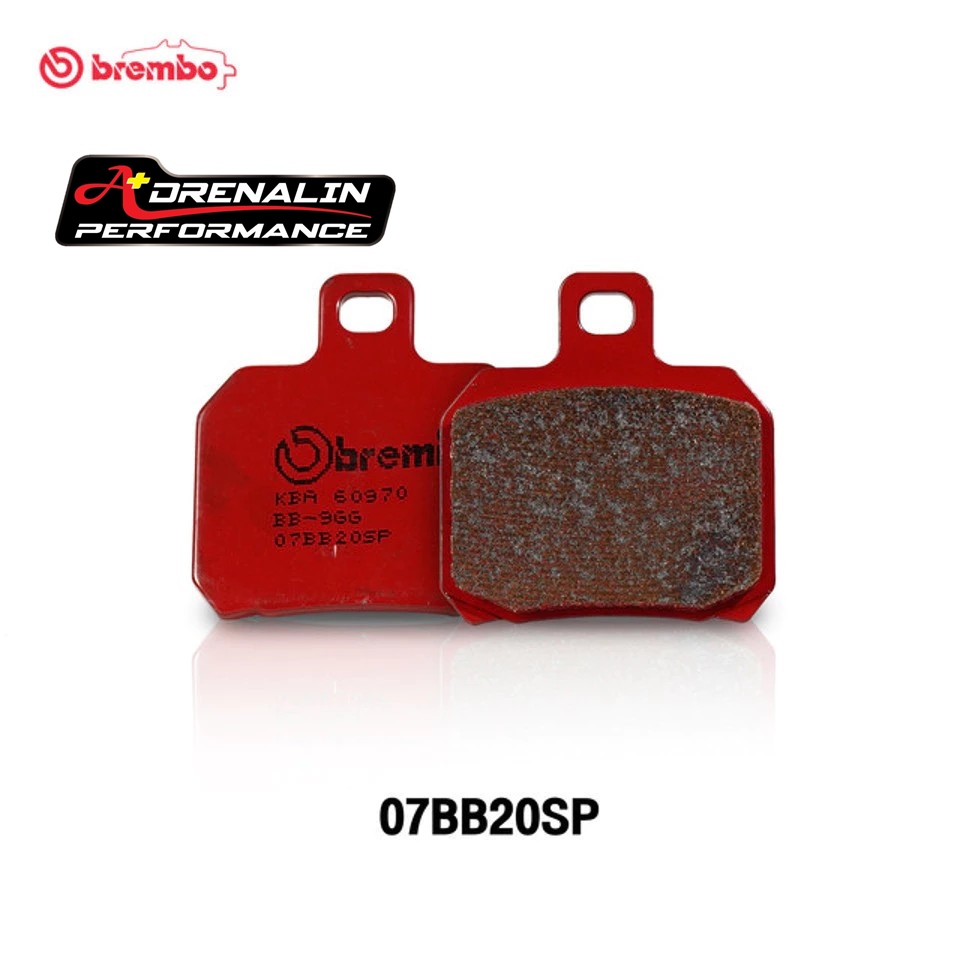 ผ้าเบรคหลัง Brembo 07BB20SP เกรด sinter สำหรับ ปั๊มด้วงHP ปั๊มผีเสื้อ ปั๊มปักข้าง และ Ducati หลายรุ่น panigale