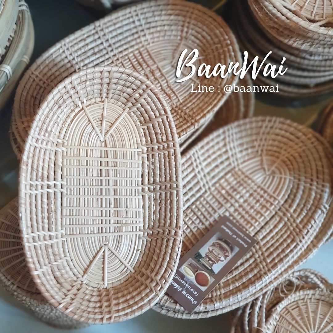 กระจาดหวาย กระจาดหวายทรงรี กระจาดหวายใส่เฟรนฟราย ไก่ทอด สำเนา