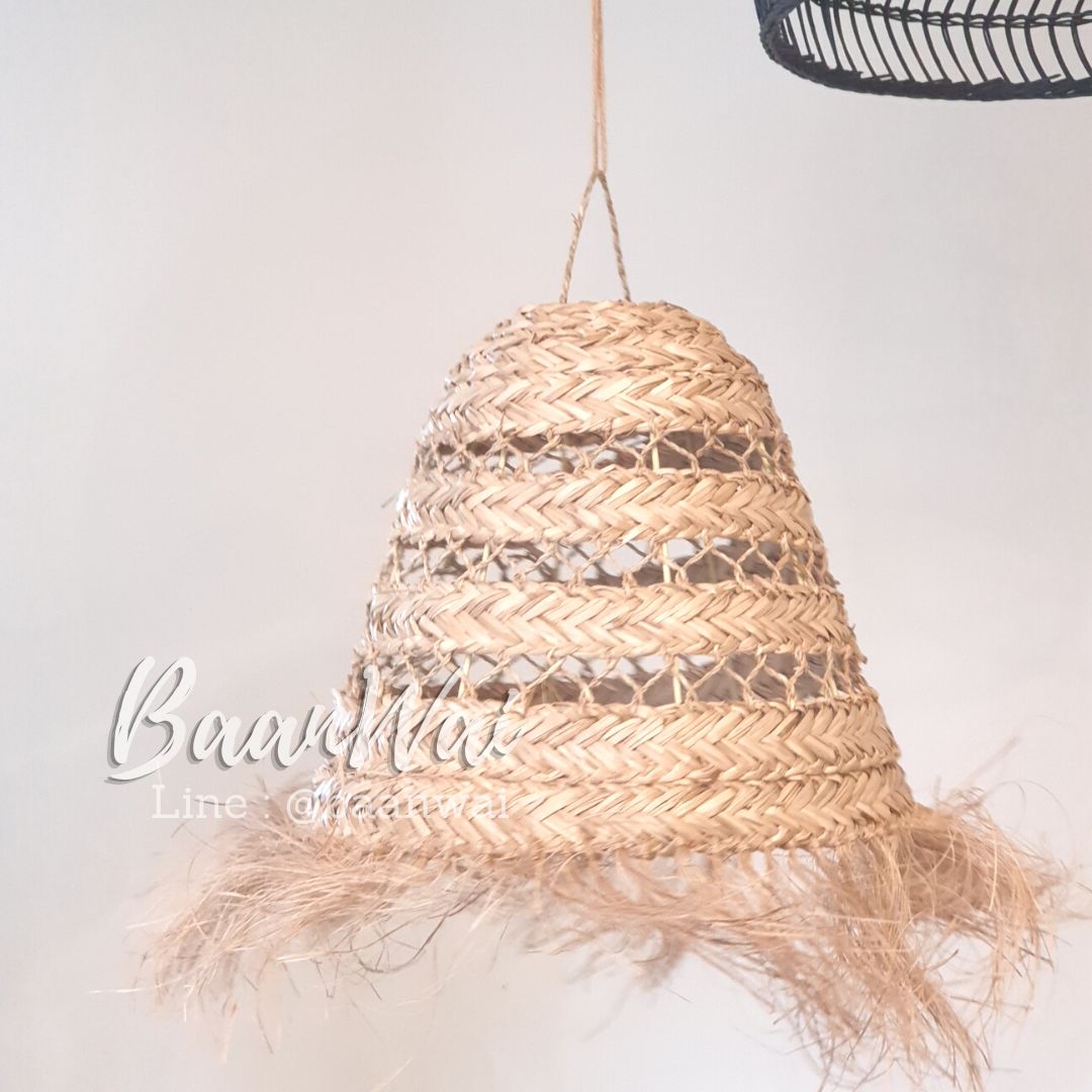 โคมไฟสาน โคมไฟวินเทจ โคมไฟสานฟางหญ้า โคมไฟสไตล์บาหลี โคมไฟโครงเหล็ก
