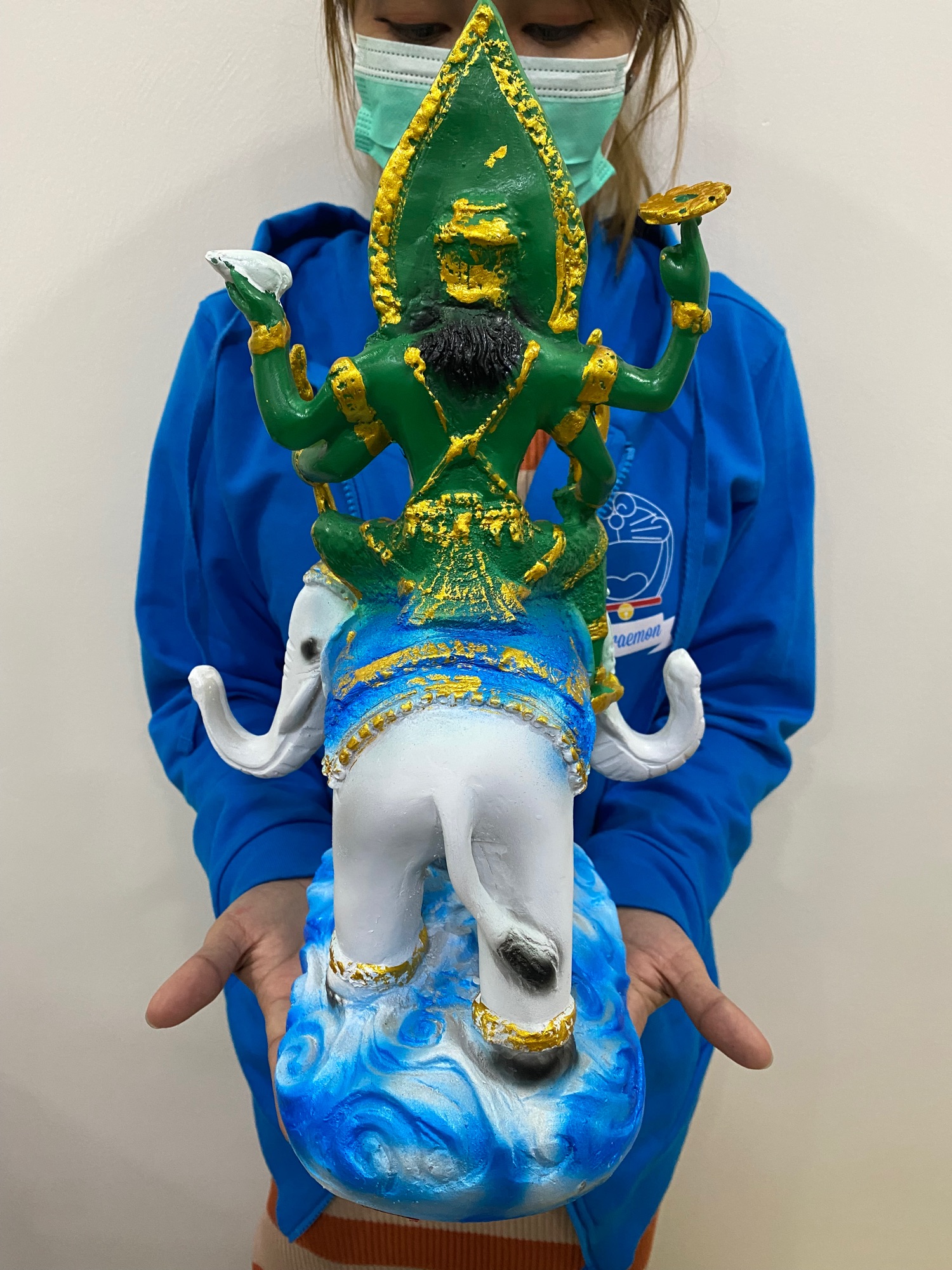 พระอินทร์ทรงช้างเอราวัณ สูง39ซม. ยาว9นิ้ว