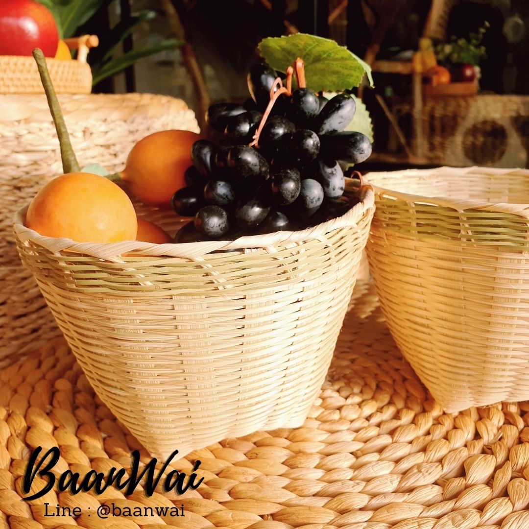 ตะกร้าไม้ไผ่สาน ตะกร้าอเนกประสงค์