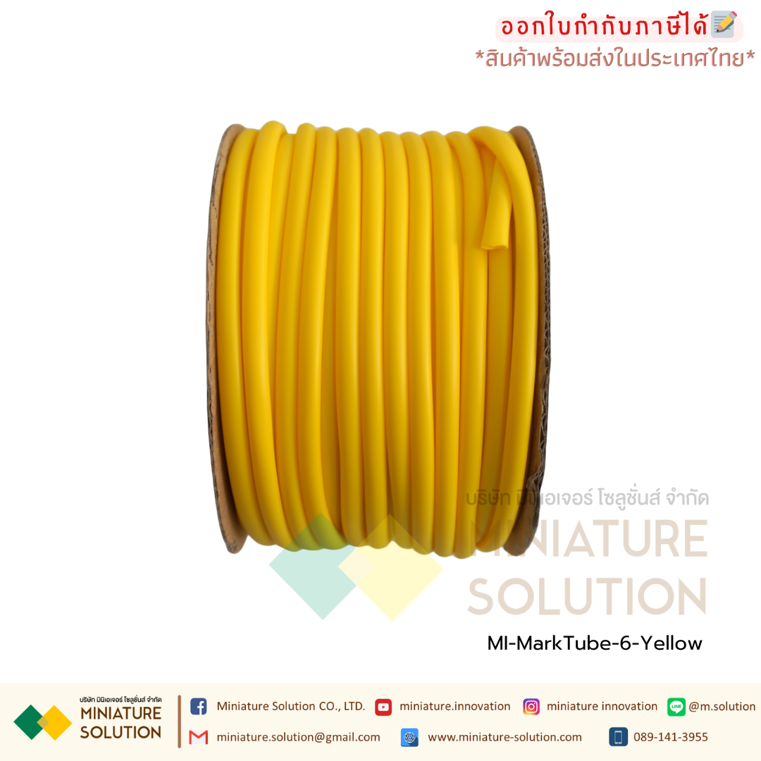 ปลอกสายไฟ PVC Marking Tube เบอร์ 1/1.5/2.5/4/6/8 Dimeter 2.8/3.2/3.6/4.2/5.2/6.2 mm (30/40/45/55/60/80m/Roll) สีเหลือง/สีส้ม