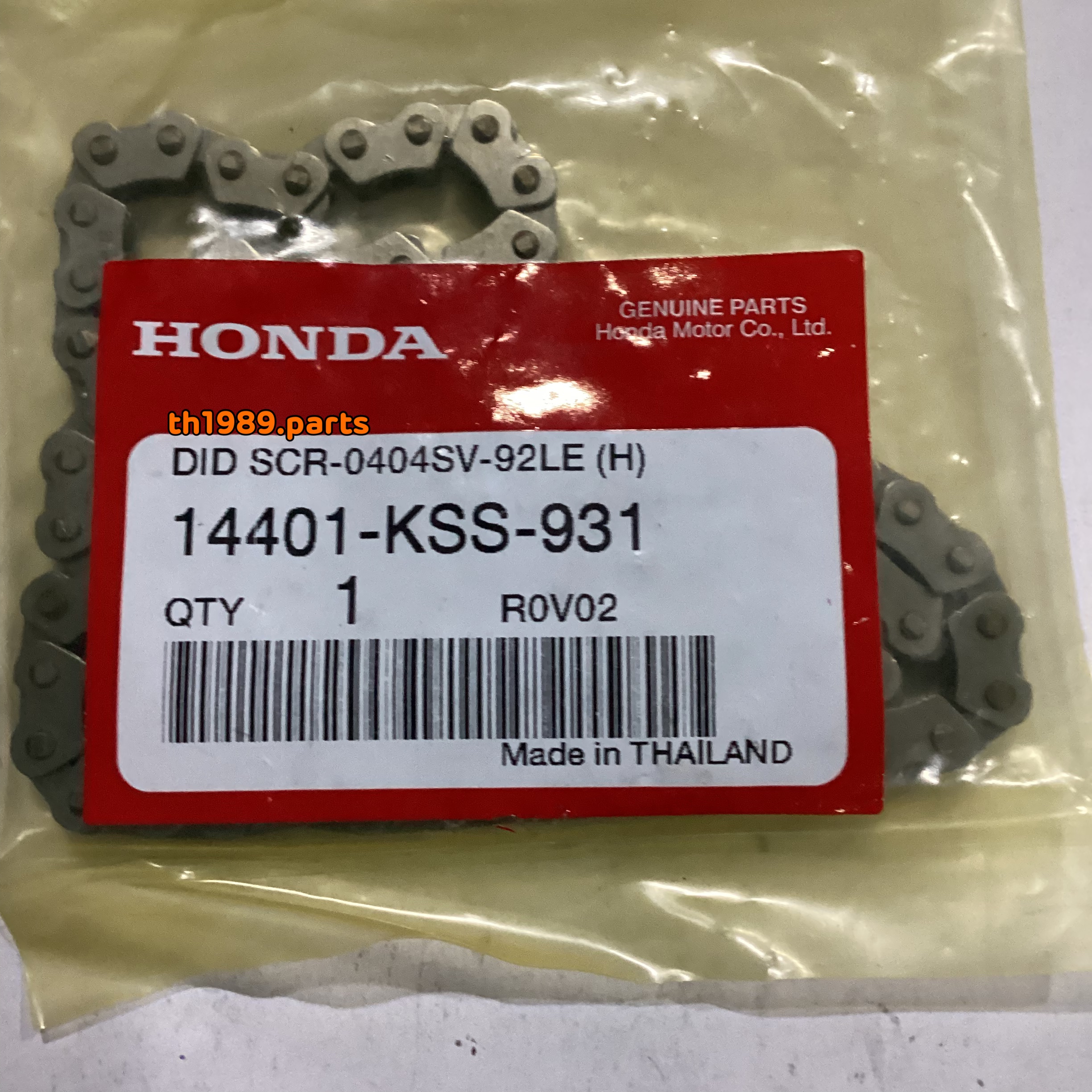14401-KSS-931 โซ่ราวลิ้น 92 ข้อ (DAIDO) CLICK125I 2012-2019 , PCX150 2012-2016 ,W125R,W125S,W125X อะไหล่แท้ HONDA