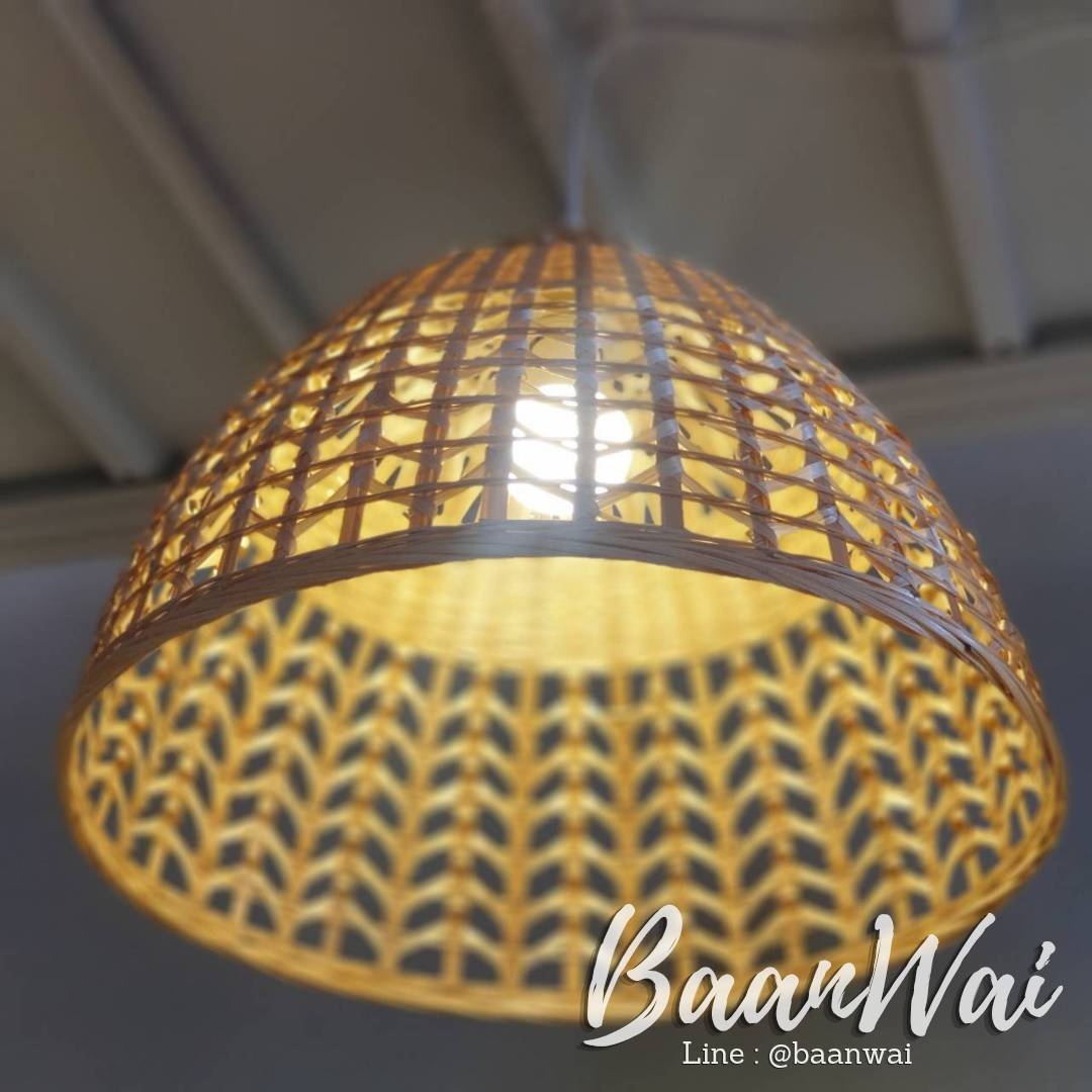 โคมไฟไม้ไผ่สาน ทรงสุ่ม