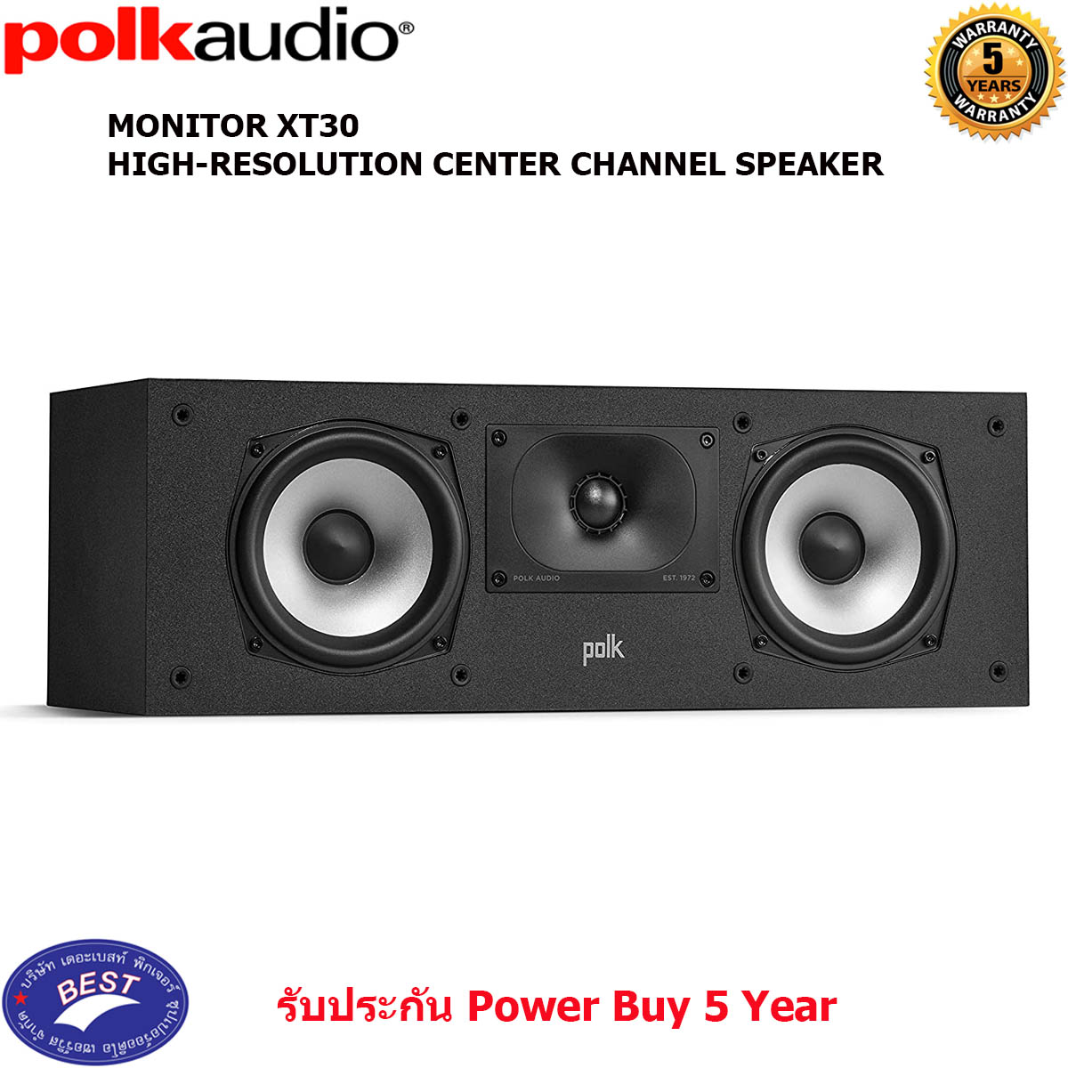 Polk MONITOR XT30 HIGH-RESOLUTION CENTER CHANNEL SPEAKER