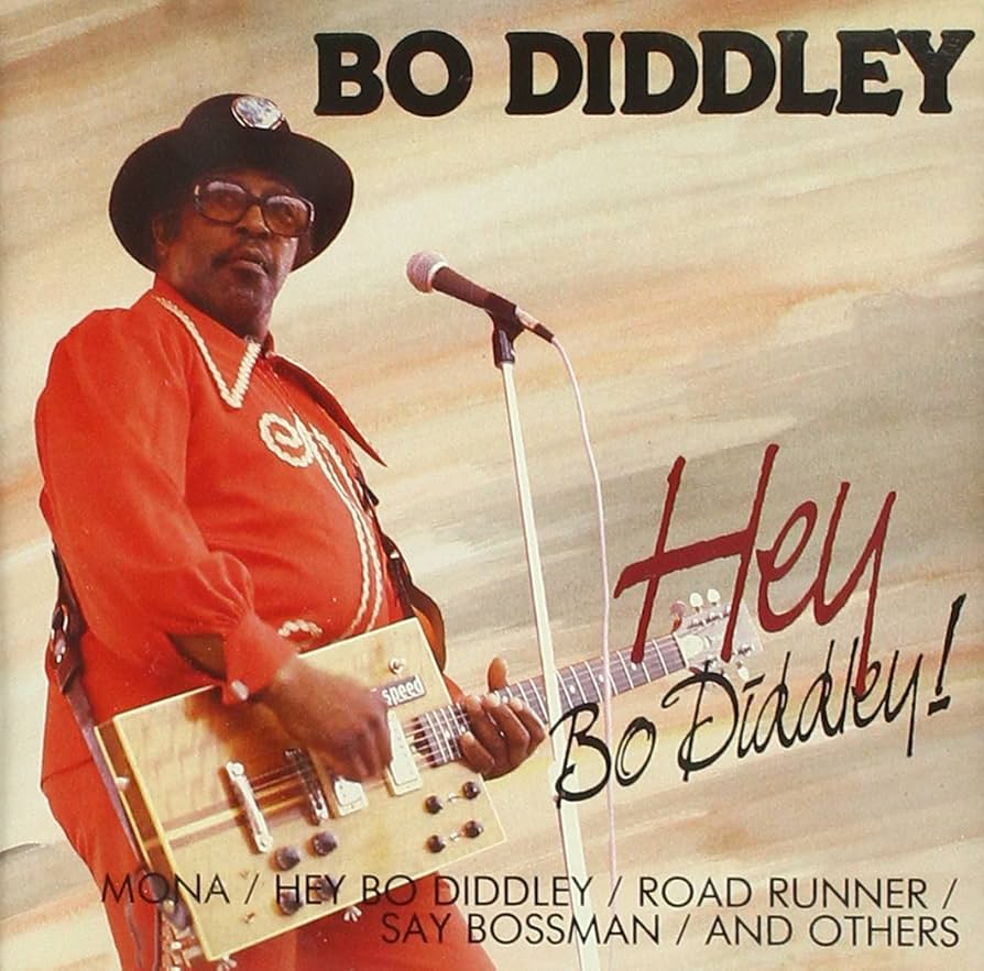 Bo Diddley – Hey Bo Diddley ! / KOREA / ฝากล่องหัก / ปกมีจุดเหลือง / แผ่นเป็นรอย