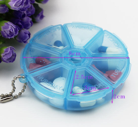 กล่องใส่ยาทรงกลม,กล่องใส่ยา,ตลับใส่ยา,กล่องใส่ยาพกพา,กล่องยา,กล่องใส่ยา7ช่อง