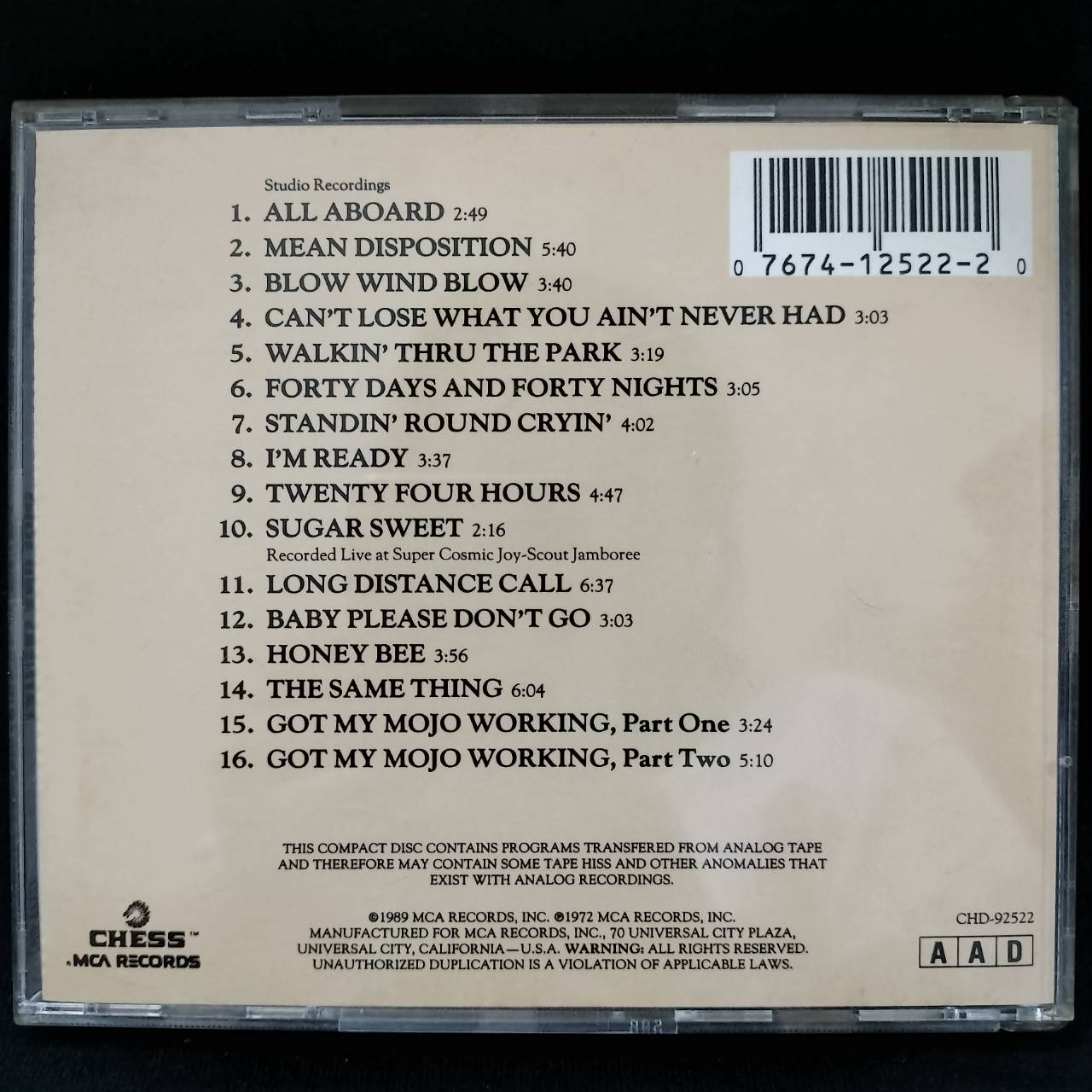 Muddy Waters / Otis Spann / Mike Bloomfield / Paul Butterfield / Donald "Duck" Dunn / Sam Lay And Buddy Miles – Fathers And Sons / USA / แผ่นดี
