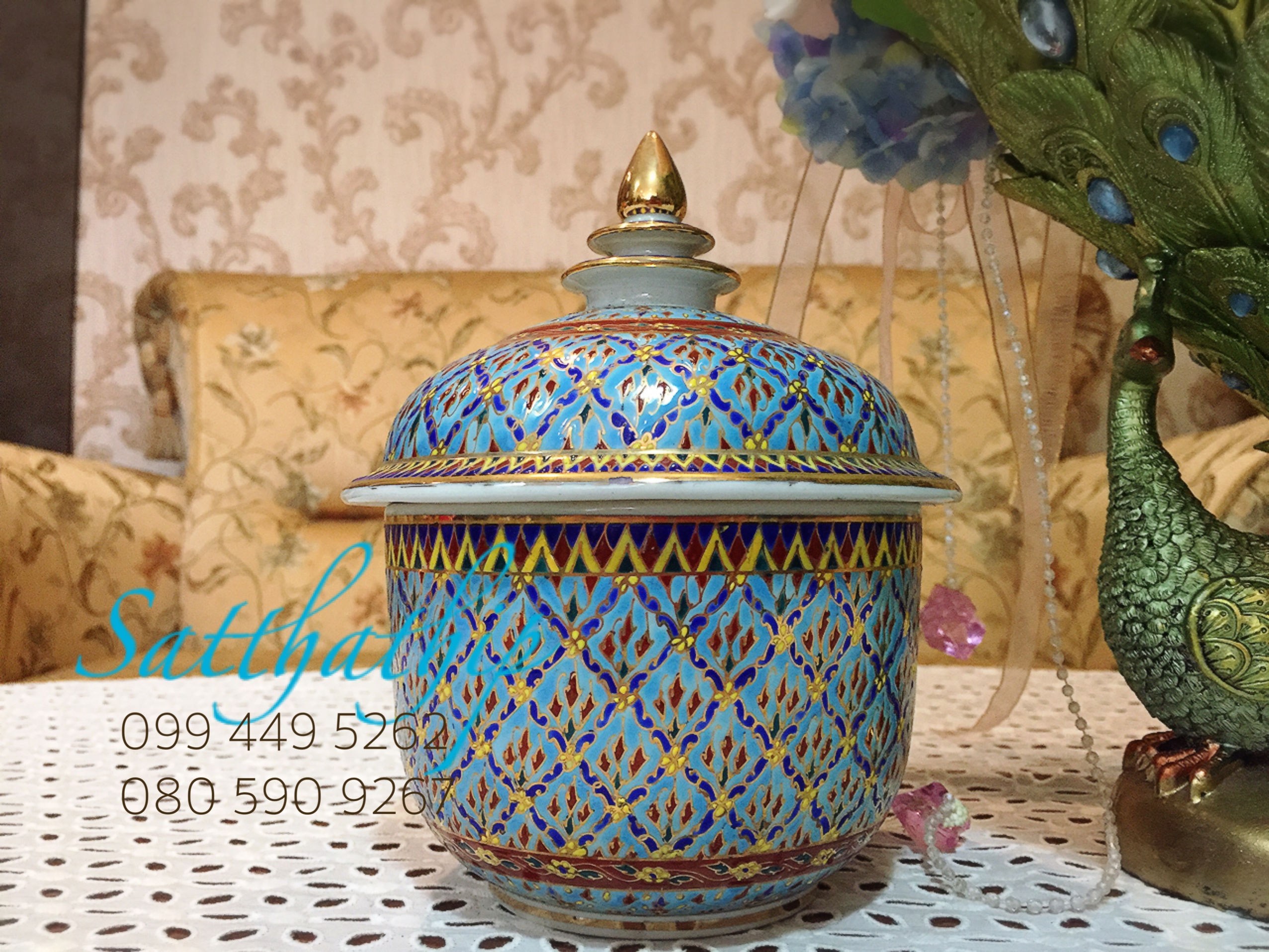 โกศอัฐิ เบญจรงค์ - โถ เบญจรงค์ - โถบรรจุอัฐิ