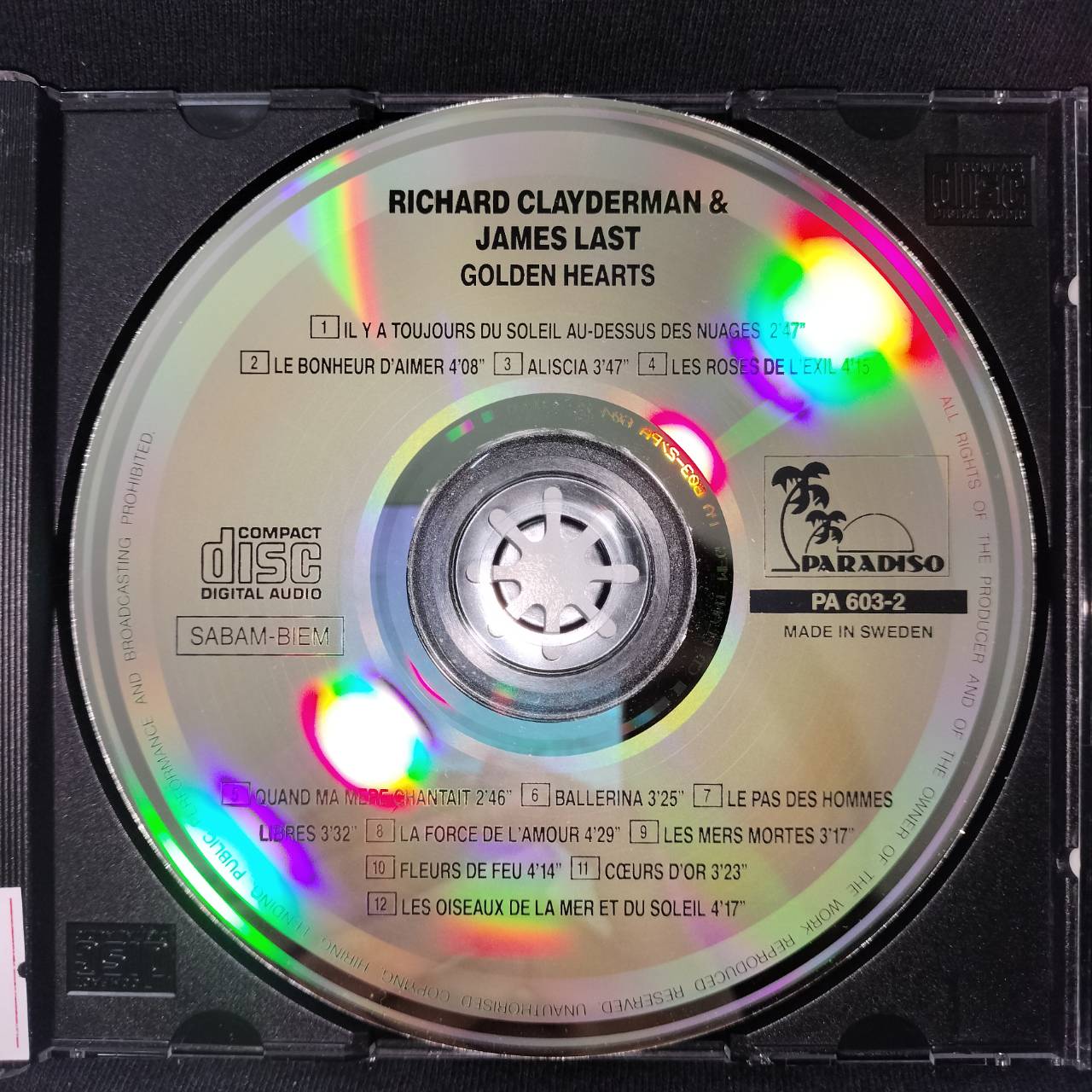 Richard Clayderman & James Last – Golden Hearts / SWEDEN / แผ่นดี