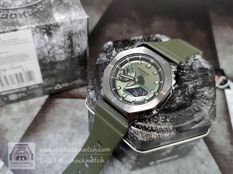 CASIO G-SHOCK นาฬิกาข้อมือ นาฬิกากันน้ำ นาฬิกาของแท้ ประกันศูนย์ CMG 1 ปี รุ่น GM-2100B-3A