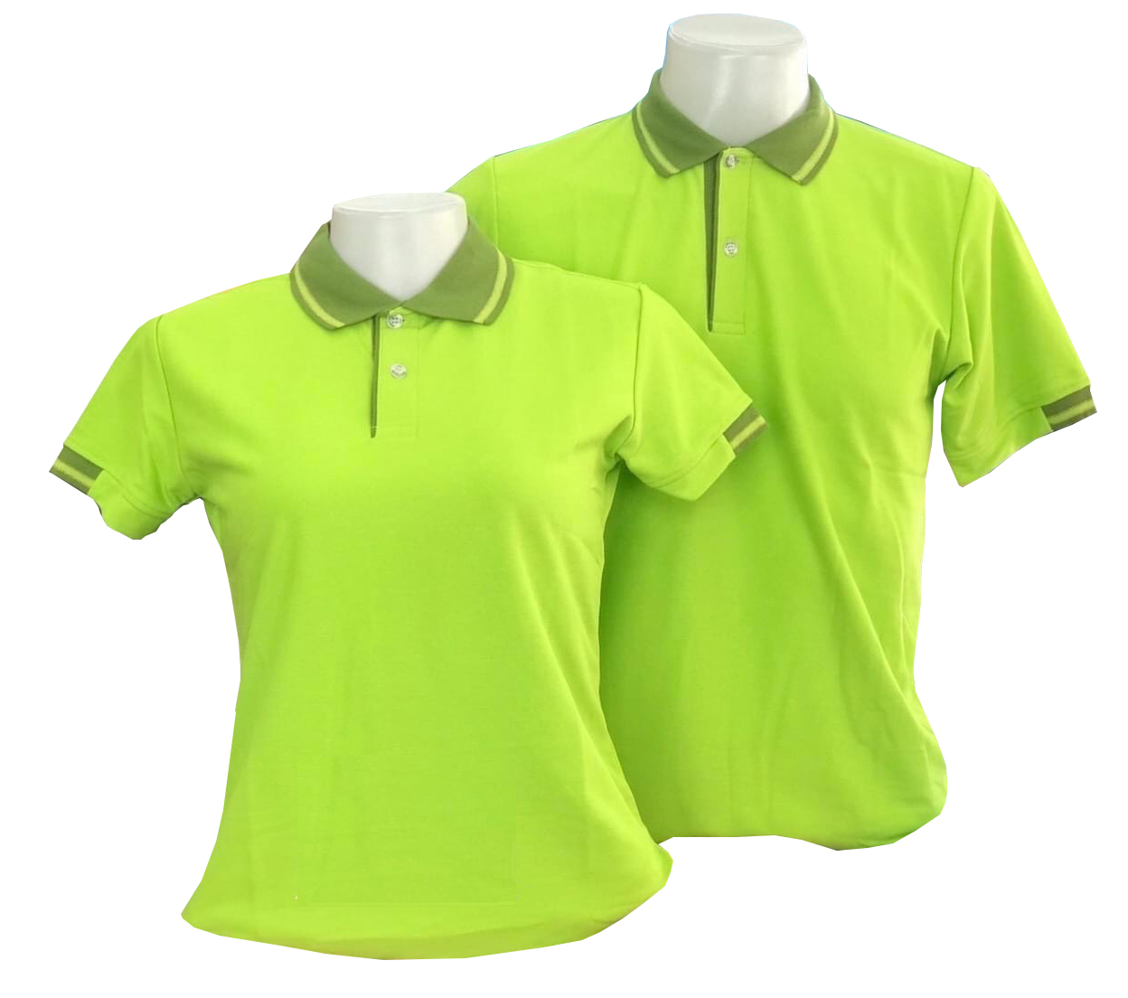 เสื้อโปโลสีเขียว แขนจั๊มครึ่ง พร้อมส่ง