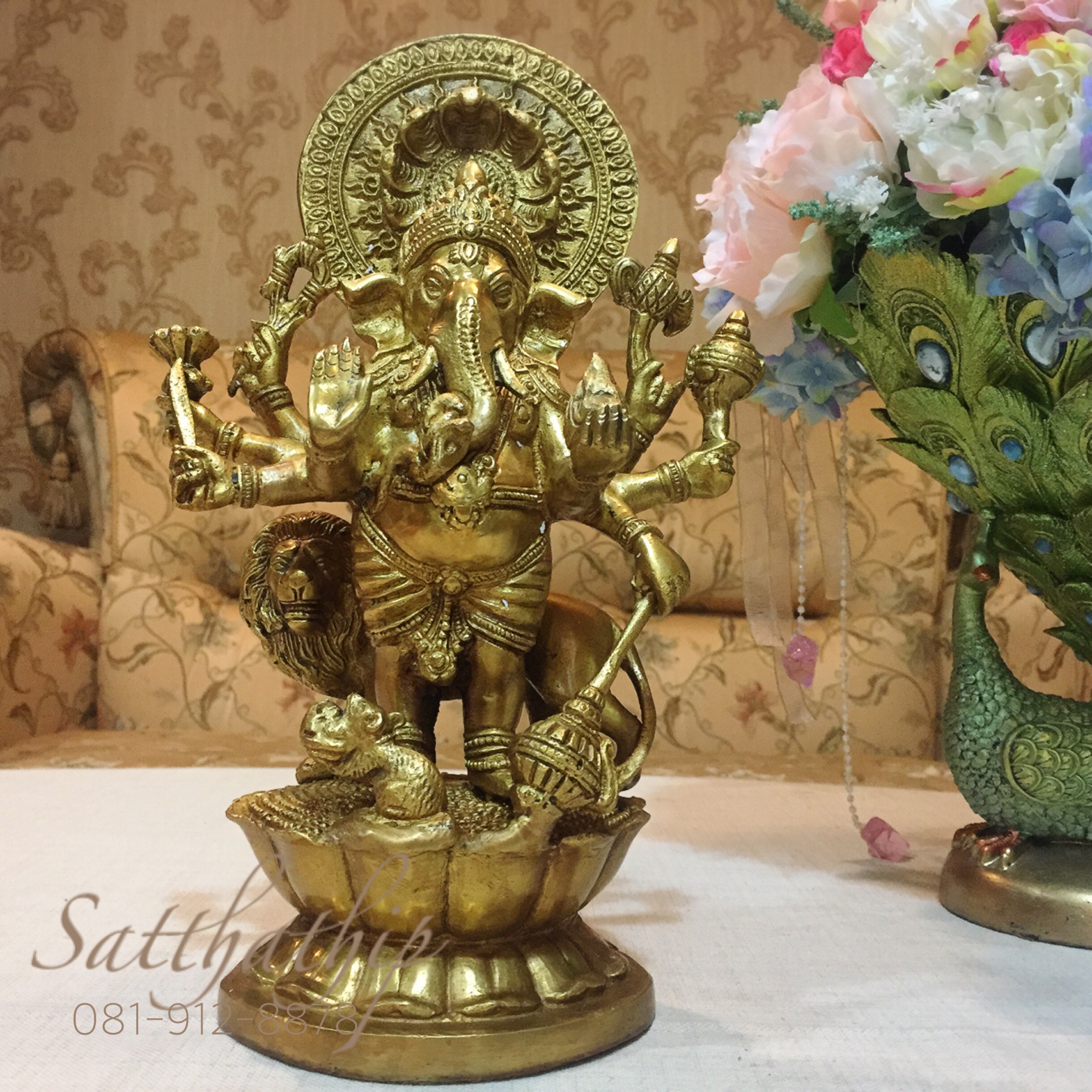 พระพิฆเนศ ปางประทานพร (ทองเหลือง) ผลิตและนำเข้าจากอินเดีย - Ganesha: Lord of Success