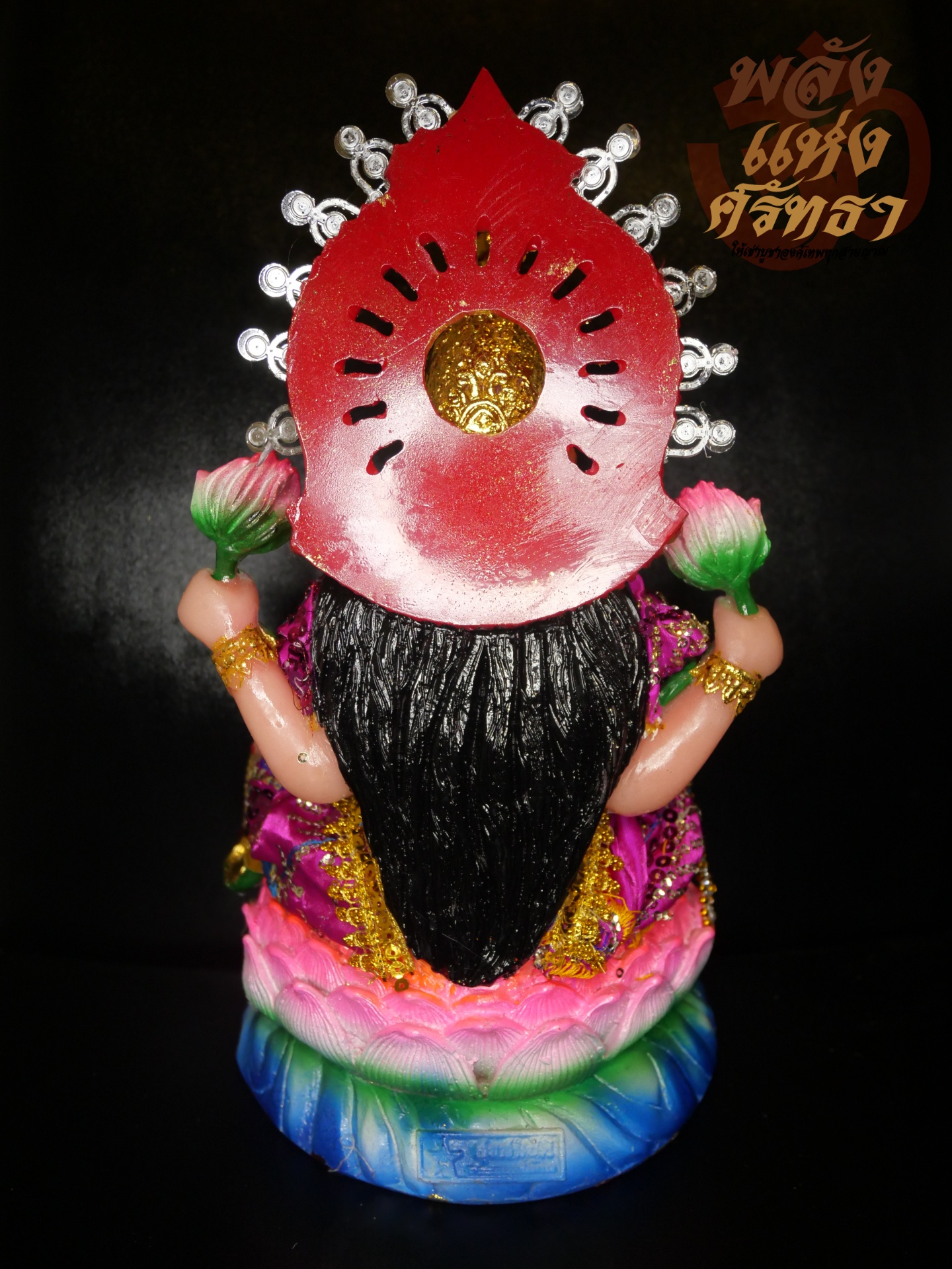 พระแม่ลักษมี สุขสมบัติ พระแม่ลักษมีนั่งบัว งานแต่งผ้าและเครื่องประดับ l ขนาดหน้าตัก 5 นิ้ว