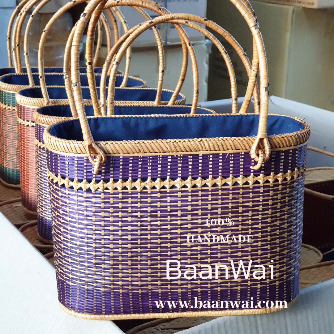 กระเป๋าถือไม้ไผ่ กระเป๋าสาน งานเกรด A