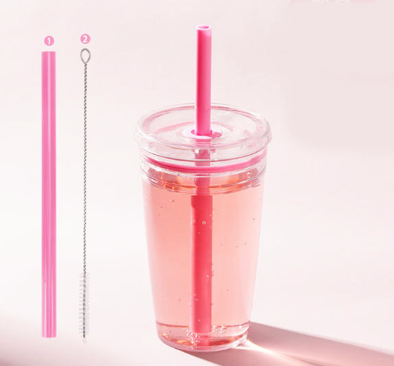 แก้วพลาสติกพร้อมหลอด,แก้วพลาสติกใส่ชานม,แก้วพลาสติกใส,450ml