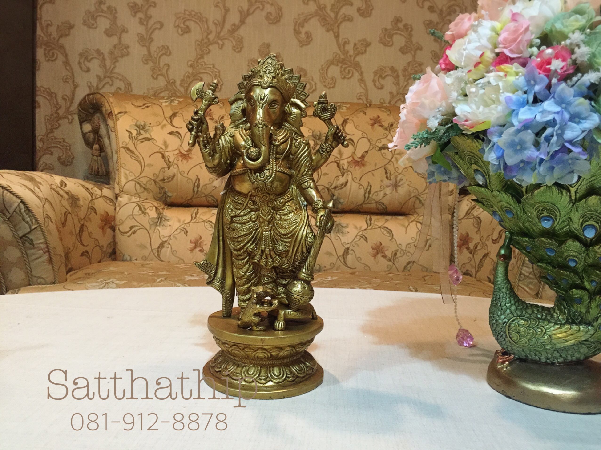 พระพิฆเนศปางประทานพร (ทองเหลือง) ผลิตและนำเข้าจากนเดีย - Ganesha: Lord of Success