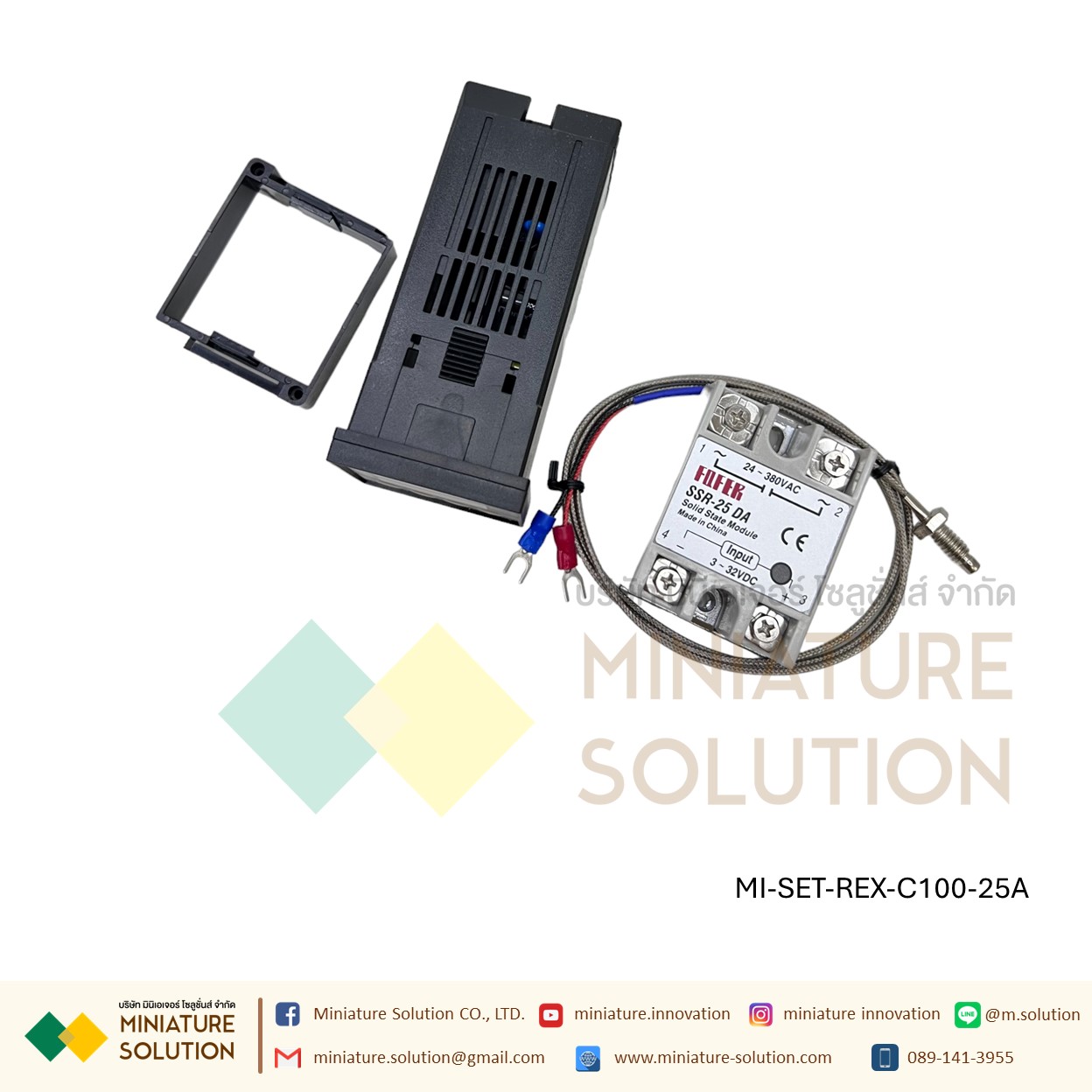 REX-C100FK05-V*DA เครื่องควบคุมอุณหภูมิดิจิทัล LED SSRเอาท์พุทเทอร์โมคัปเปิลชนิด K(Thermostat+thermocouple+SSR)