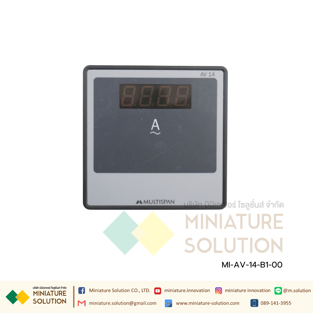 Multispan Single Phase Amp meter AV14 96x96 Red LED Display Class 0.5 (AV-14-B1-00)