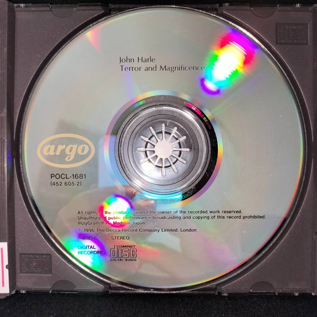 John Harle Featuring Elvis Costello, Sarah Leonard & Andy Sheppard – Terror And Magnificence / JAPAN / แผ่นสวย