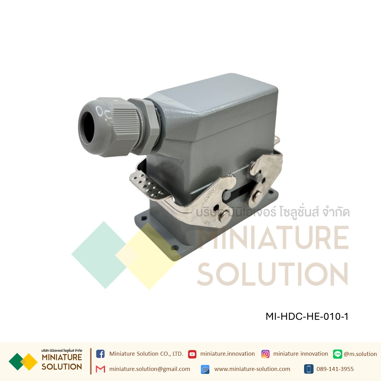 ปลั๊กเชื่อมต่อใช้สำหรับงานหนัก Heavy Duty Connectors Power แบบขันสกรู 16A 500V HDC-HE-4/6/10/16/20/24/32/48 Core กันน้ำ