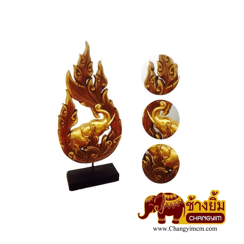 ช้างลายไทย สีน้ำตาล ( คู่ )