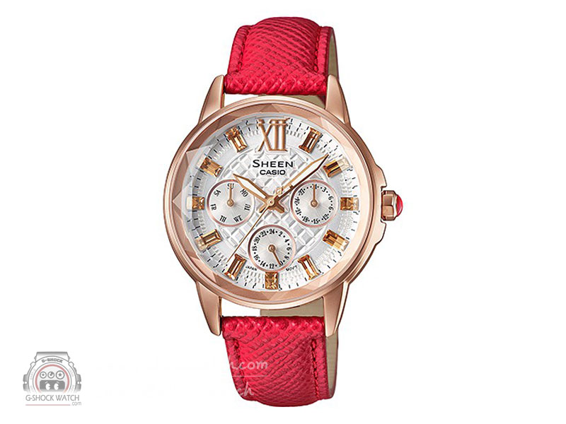 CASIO SHEEN นาฬิกาข้อมือ นาฬิกากันน้ำ นาฬิกาของแท้ ประกันศูนย์ CMG 1 ปี รุ่น SHE-3029PGL-7A