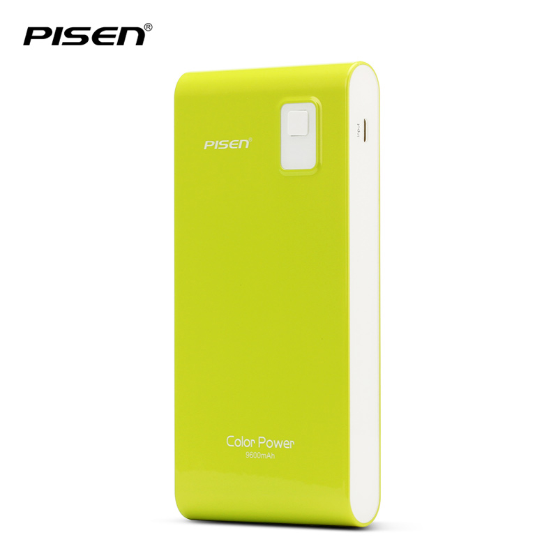 PISEN แบตสำรองแท้ 9,600 mAh พาวเวอร์แบงค์ Color Power รุ่น TS-D158 สวิตซ์ไฟ LED เก็บประจุเต็มที่ได้ยาวนาน USB 5V-2A ชาร์จแบตมือถือได้มากกว่า 10 ครั้ง พกพาสะดวก - สีเขียวอ่อน